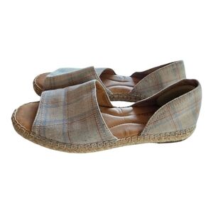 Born Seak Espadrilles Sz 8M Slip On Women Taupe Beige Fabric D'orsay Shoes